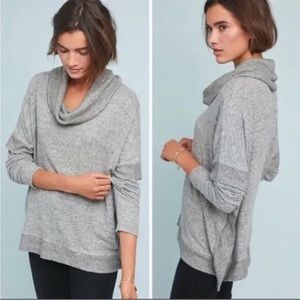 Anthropologie postage stamp cowl neck knit long sleeve top lightweight